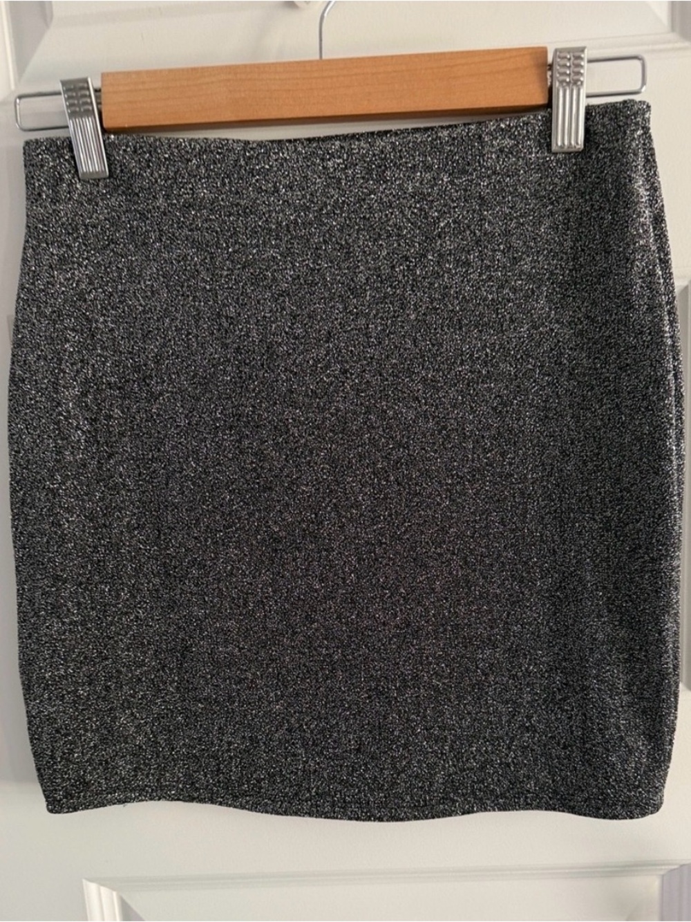 Naked Wardrobe Shimmer Pencil mini skirt  - gunmetal - Picture 3 of 6